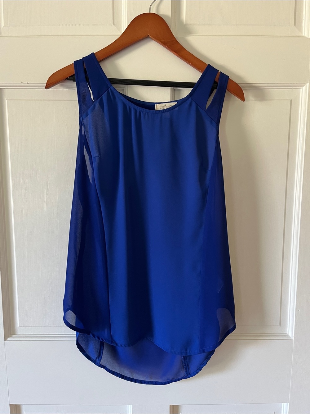 Soulmates Royal Blue Sleeveless Keyhole Tank